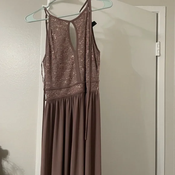 Mauve sleeveless floor-length formal dress (prom or bridesmaids dress) - Picture 2 of 3